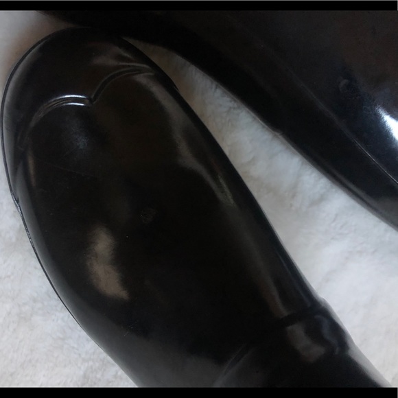 Hunter Women's Tall Gloss Rain Boots: Black - Picture 6 of 8